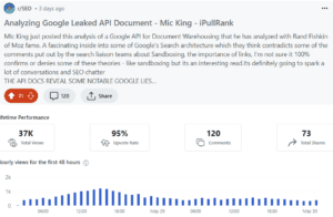 Reddit views of the Algorithm leak story