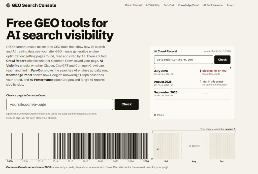 GEO Search Console